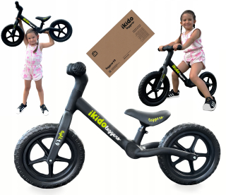 iKido Leggero 12" balančný bicykel, čierno-ružový